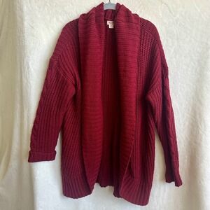 Mossimo Supply Co. Maroon Open Shawl Cardigan Sweater Size XL